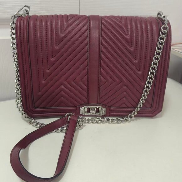 Women's Rebecca Minkoff Burgundy Quilted Crossbody Bag - Picture 15 of 16